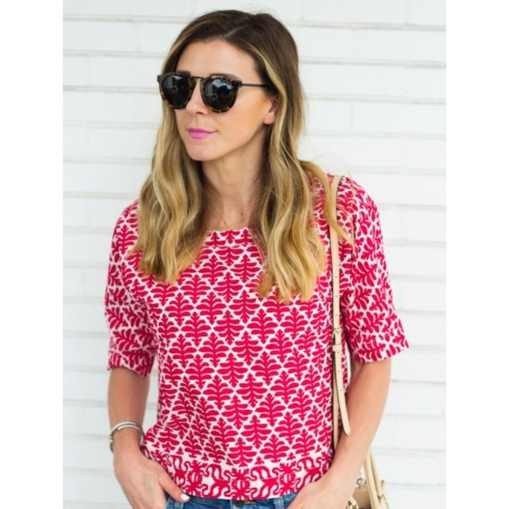 Madewell Red Province Tee in Ikat Bloom Size S